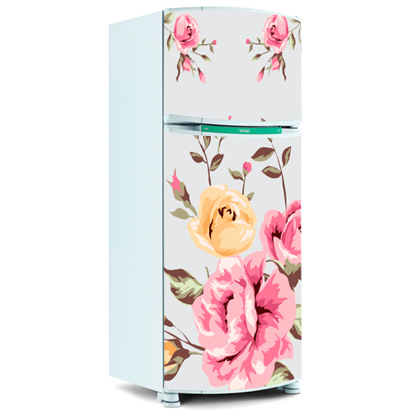Adesivo de Geladeira Inteira Floral 12 Fran Adesivos Armario Planejado Cozinha ~ Adesivo de Geladeira Inteira Floral 12 Fran Adesivos