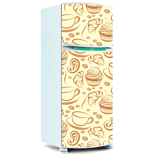 Adesivo de Geladeira Inteira Café e xicaras Telefone Loja Artesanato Barros ~ Adesivo de Geladeira Inteira Café e xicaras
