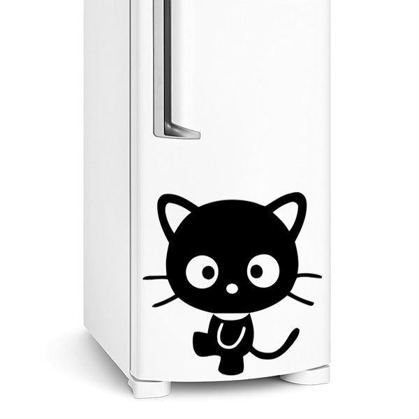 Adesivo de geladeira Gatinho preto Aparador Suspenso Mercado Livre ~ Adesivo de geladeira Gatinho preto