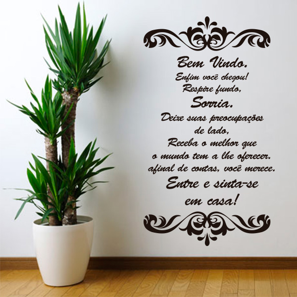 Adesivo de parede Frase Seja bem vindo Armario Ferro Com Chave ~ Adesivo de parede Frase Seja bem vindo