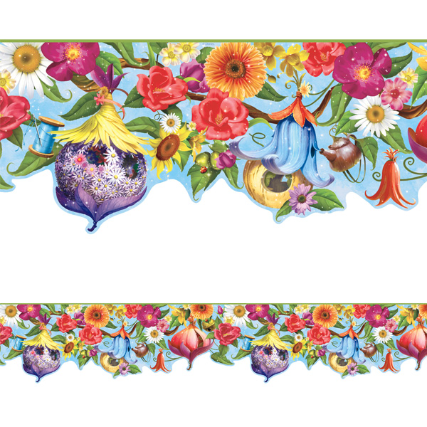 Adesivo de Parede Faixa Floral 12 Armario Oficina Conforama ~ Adesivo de Parede Faixa Floral 12