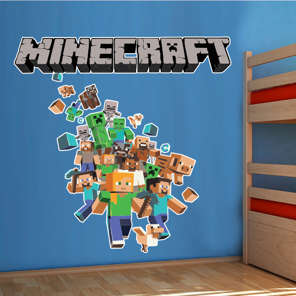 Adesivo de parede Infantil Minecraft Artesanato Lider ~ Adesivo de parede Infantil Minecraft