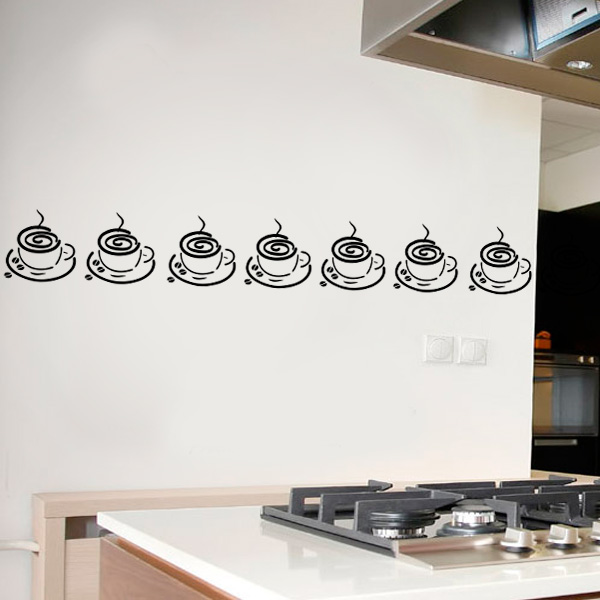 Adesivo de parede para cozinha faixa de xícara Fran Adesivos Adesivo Geladeira Personalizada ~ Adesivo de parede para cozinha faixa de xícara Fran Adesivos