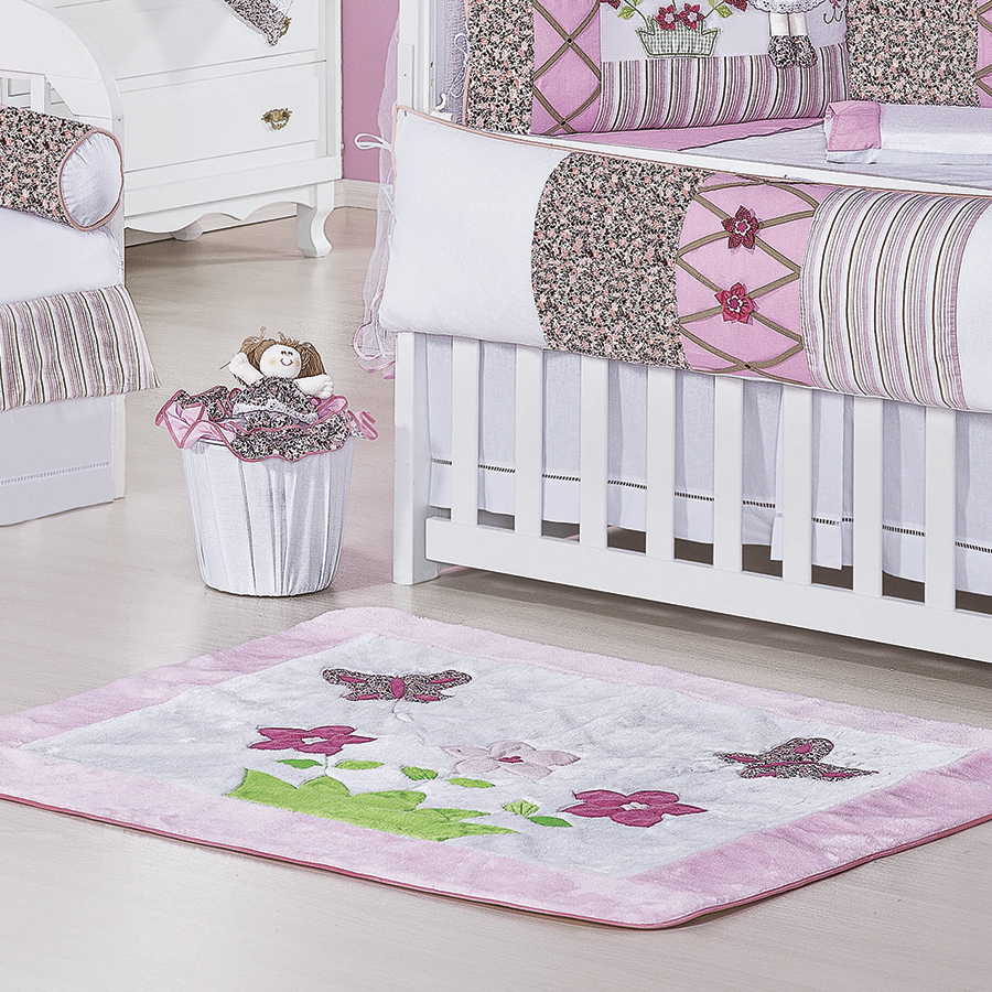 quarto bebe tema jardim:Tapete Quarto Bebê Mila Rosa – Essencial Enxovais quarto bebe tema jardim:Tapete Quarto Bebê Mila Rosa – Essencial Enxovais