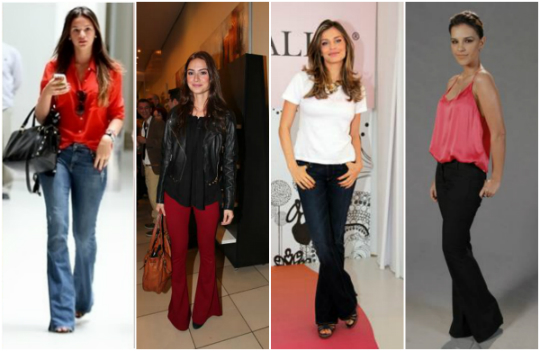 calça flare com as famosas