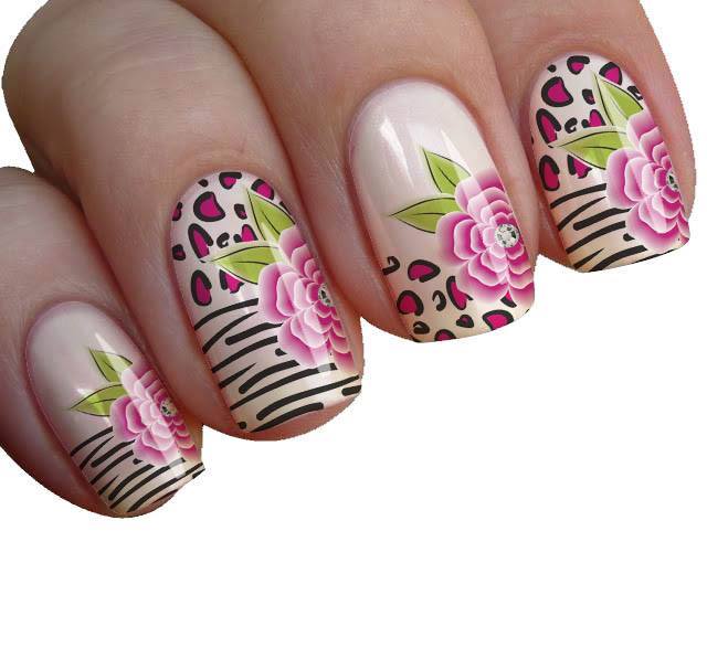 Películas ou Adesivos de Unhas Modelo Flores Onça Armario Jardin Barato ~ Películas ou Adesivos de Unhas Modelo Flores Onça