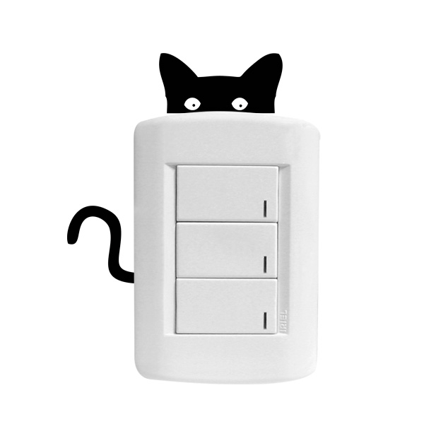 Adesivo para interruptor Gatinho modelo 2 Fran Adesivos Artesanato Simples Com Eva ~ Adesivo para interruptor Gatinho modelo 2 Fran Adesivos