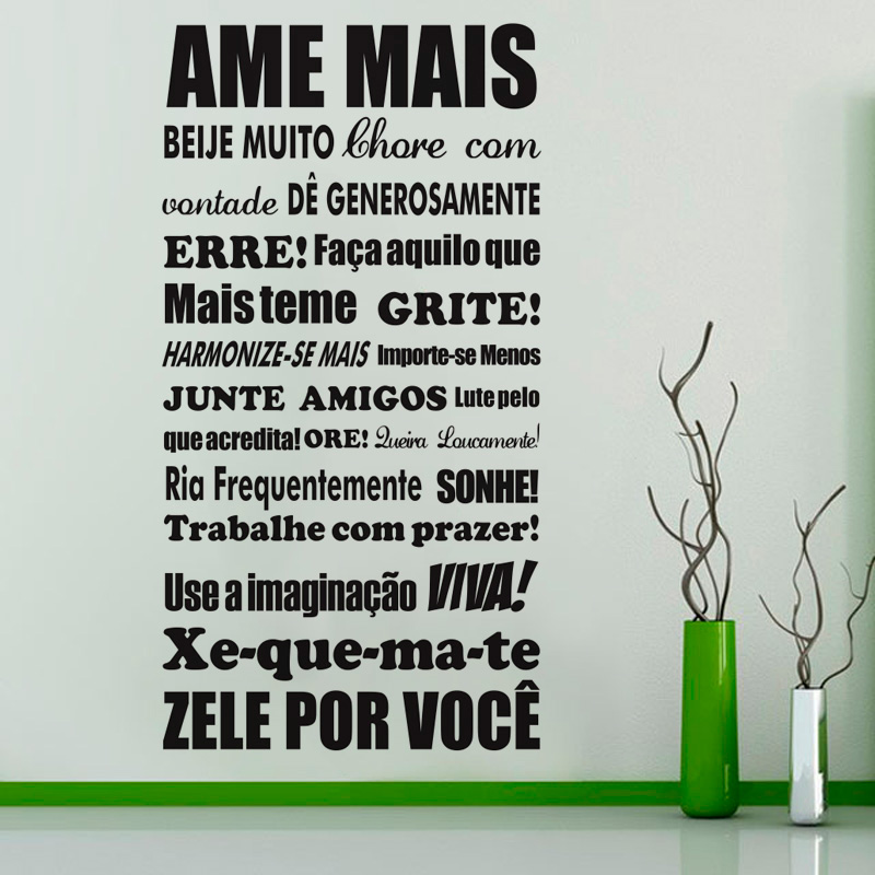 Adesivo de Parede Frase Ame mais Fran Adesivos Fran Adesivos Adesivo Anticoncepcional Valor ~ Adesivo de Parede Frase Ame mais Fran Adesivos Fran Adesivos