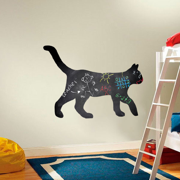 Adesivo de Parede Lousa Gato Fran Adesivos Fran Adesivos Aparador Pequeno De Madeira ~ Adesivo de Parede Lousa Gato Fran Adesivos Fran Adesivos